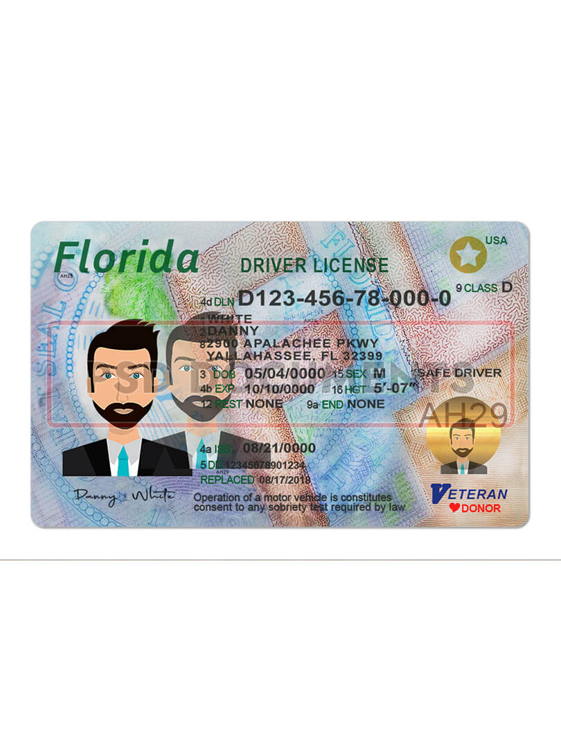 florida id template florida drivers license template