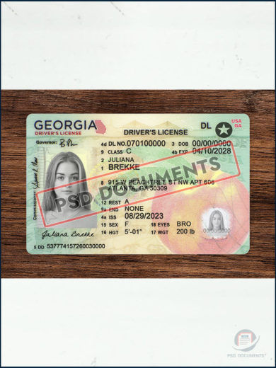 PsdDocuments Georgia Driver s License PSD New 2