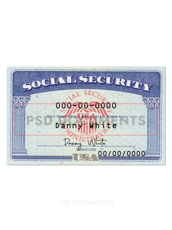 social security card template 01 | PSD Documents