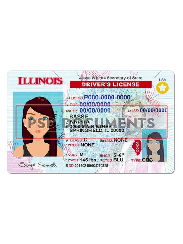 Illinois Driving License PSD New | PSD Documents