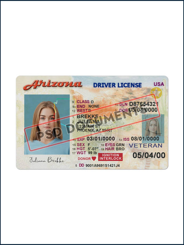 Arizona Driving License Template New | PSD Documents