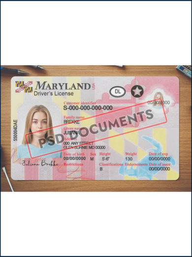 Maryland Driver License PSD F