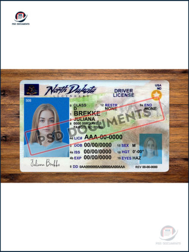 North Dakota Driver License PSD Template New Psd Documents 1