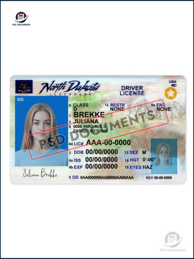 North Dakota Driver License PSD Template New Psd Documents 2