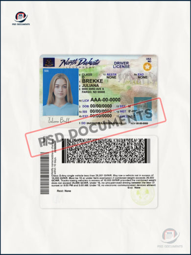 North Dakota Driver License PSD Template New – Psd Documents