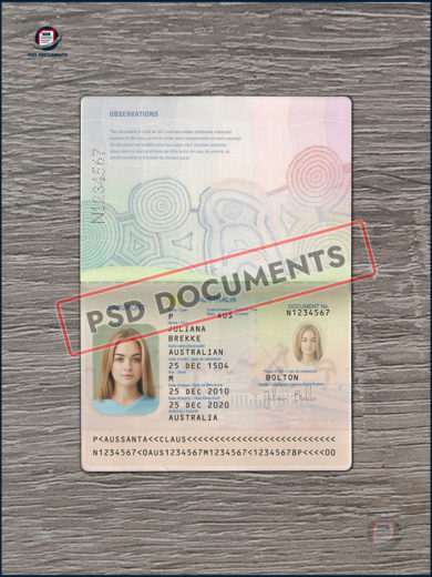 Australia Passport template V1 - Image 2