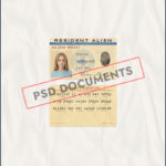 Resident Alien US Green card Psd Documents