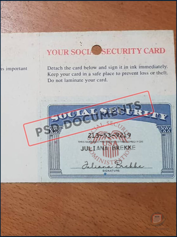 social security card template 13 | PSD Documents