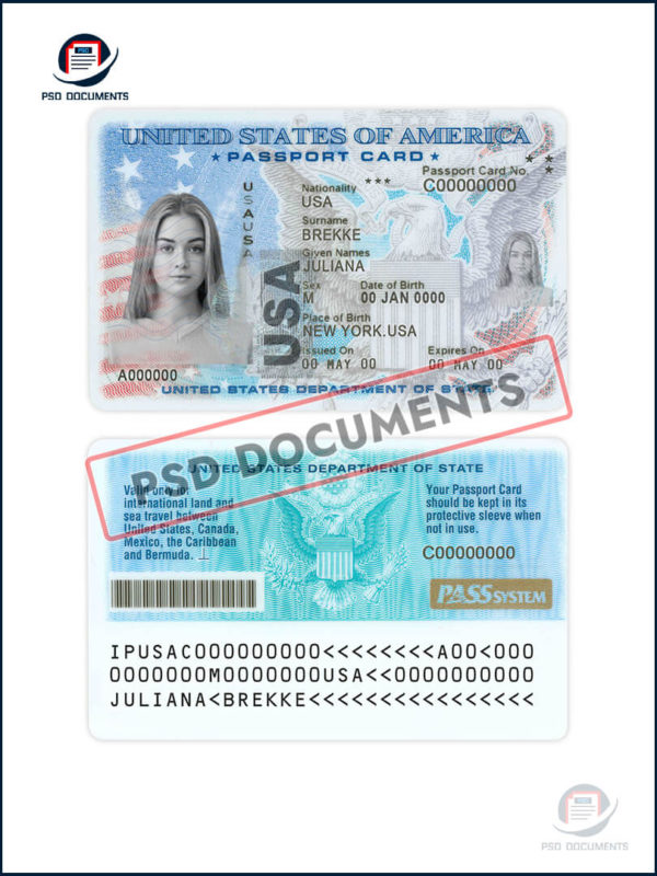 Usa Passport Card New 