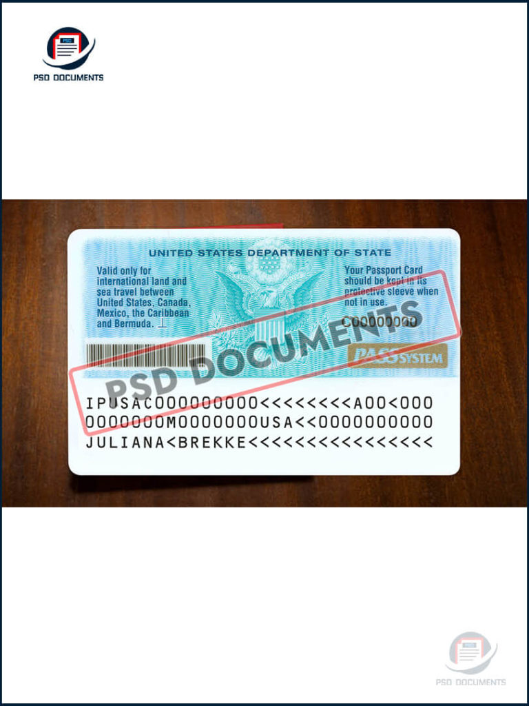 USA Passport Card New | PSD Documents