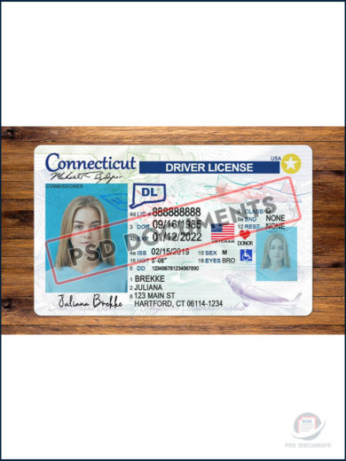 Connecticut Driver License Template (V2) - Image 3