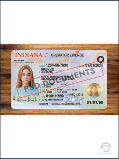 Indiana Driver License New PsdDocuments.com 44