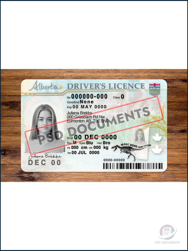 Alberta Drivers License PSD Template | PSD Documents