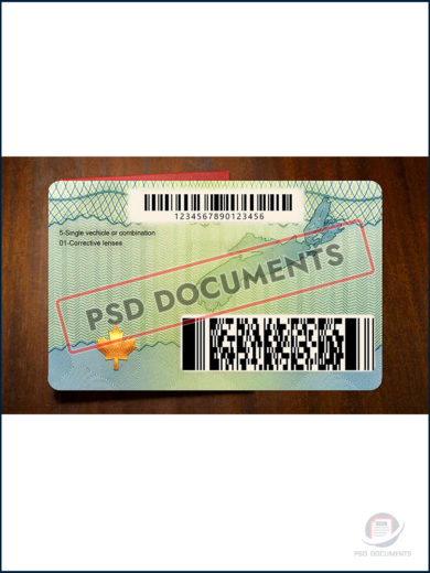 PsdDocuments Canada Nova Scotia Driving License Template PSD V24