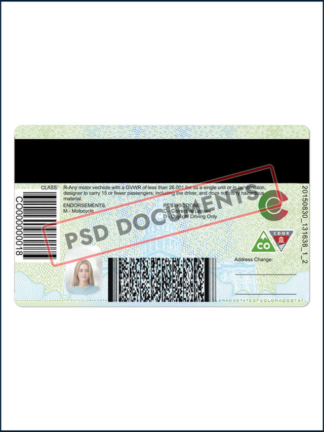 Colorado Driving License Template New | PSD Documents