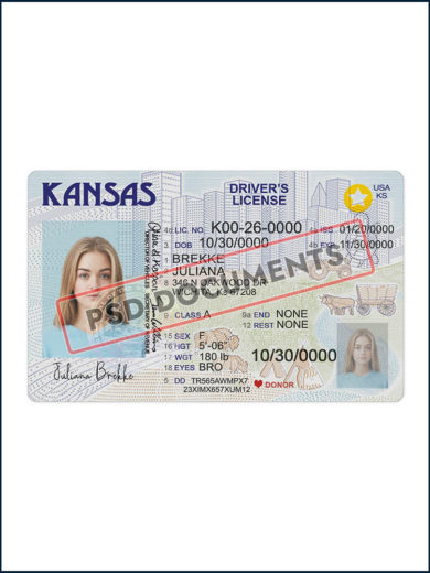 Kansas Driver License Template F