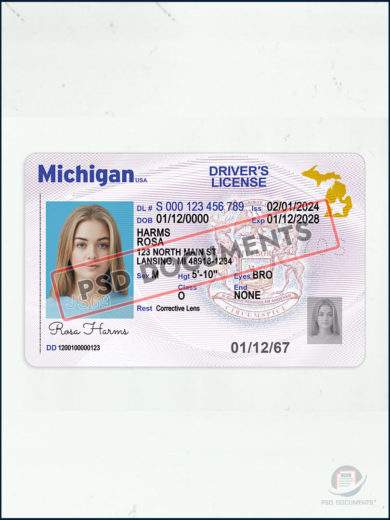 PsdDocuments – Michigan Driver License Template New 2