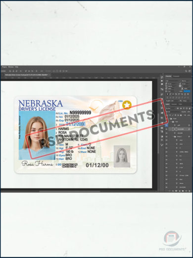 PsdDocuments Nebraska Driver License Template New V2 3