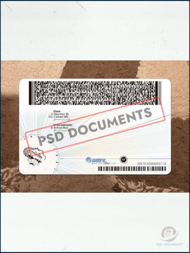 PsdDocuments Virginia Driver License PSD Template 5