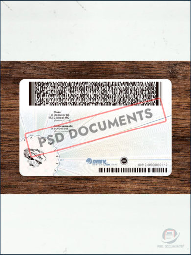 PsdDocuments Virginia Driver License PSD Template 6