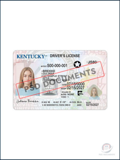 PsdDocuments – Kentucky Driver_s License PSD Template front