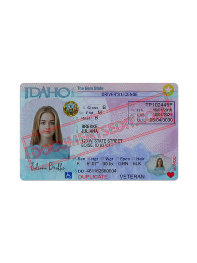 Idaho Driver License PSD Template New f