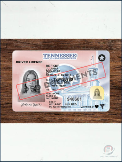 Tennessee Driver License PSD Template (V3) - Image 2