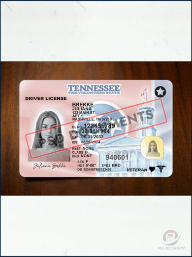 Tennessee Driver License PSD Template (V3) - Image 3