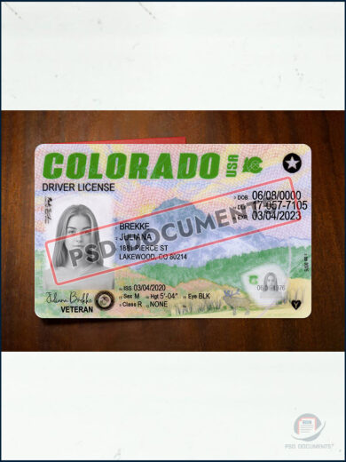 PsdDocuments Colorado Driving License Template New V2 2