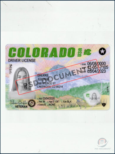 PsdDocuments – Colorado Driving License Template New (V2) 3