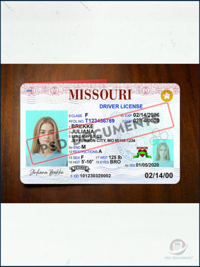 PsdDocuments Missouri Driving License PSD Template New V2 6