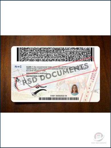 PsdDocuments North Carolina Driver License PSD Template V2 6