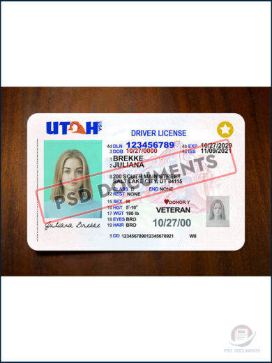 PsdDocuments Utah Driver License Template New V2 6